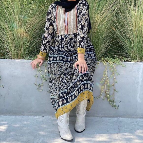 Zara Embroidered Dress Kaftan New Print - Picture 5 of 11